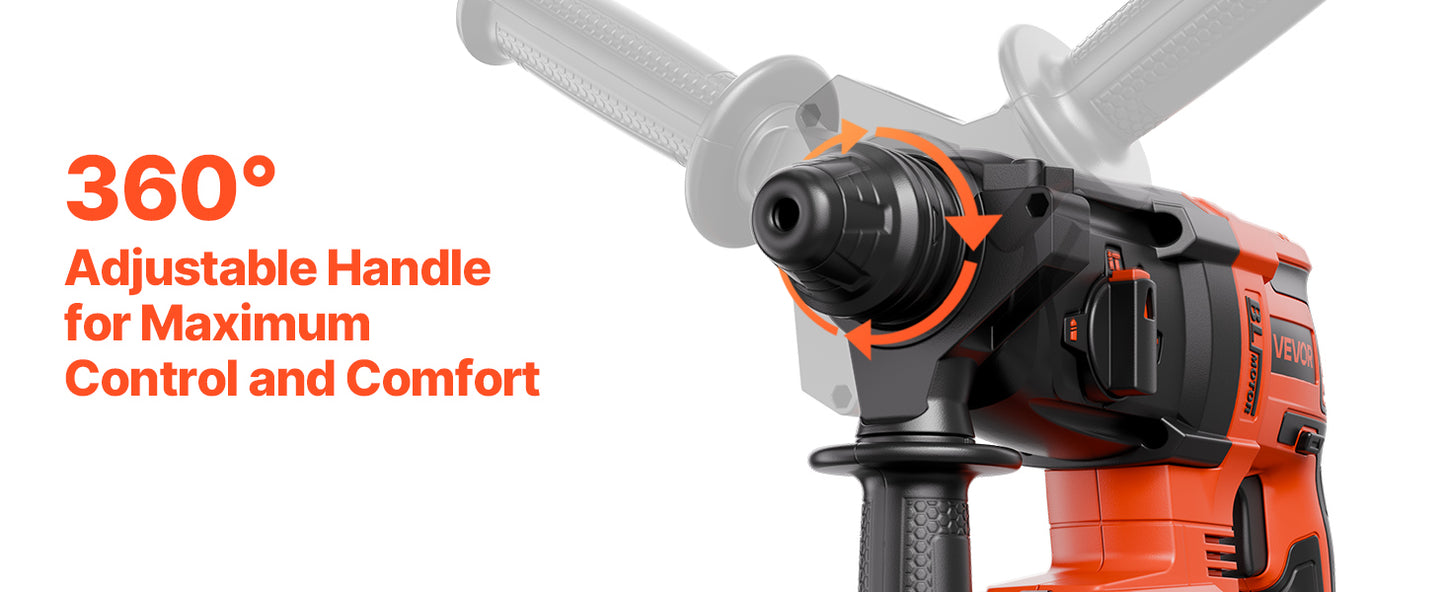 Furadeira de Impacto sem Fio Brushless 20V 26/28mm 1 polegada SDS-Plus Furadeira Rotativa Elétrica Leve Kit de Ferramentas Elétricas SucceBuy