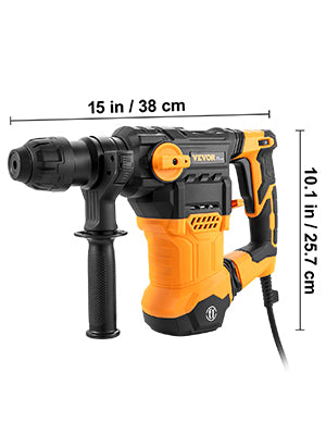 Furadeira de Impacto Rotativa SucceBuy 1500W Max. Perfuração 32mm 4 Modos Mais Disjuntor de Concreto de Metal para Demolição com Fio