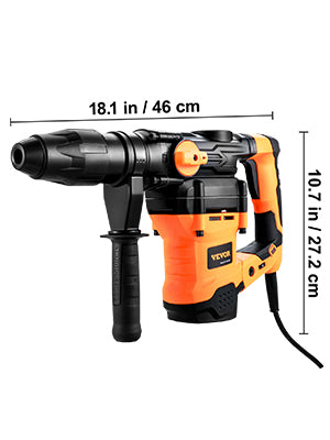 Furadeira de Impacto Rotativa SucceBuy 1600W Perfuração Máxima 42mm 3 Modos Demolição Com Fio Máximo Rompimento de Concreto e Metal Martelo Demolidor