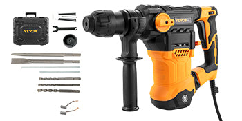 Furadeira de Impacto Rotativa SucceBuy 1500W Max. Perfuração 32mm 4 Modos Mais Disjuntor de Concreto de Metal para Demolição com Fio