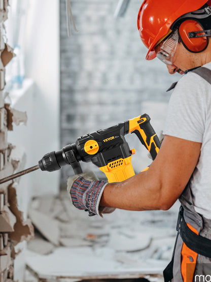 Furadeira de Impacto Rotativa SucceBuy 1500W Max. Perfuração 32mm 4 Modos Mais Disjuntor de Concreto de Metal para Demolição com Fio