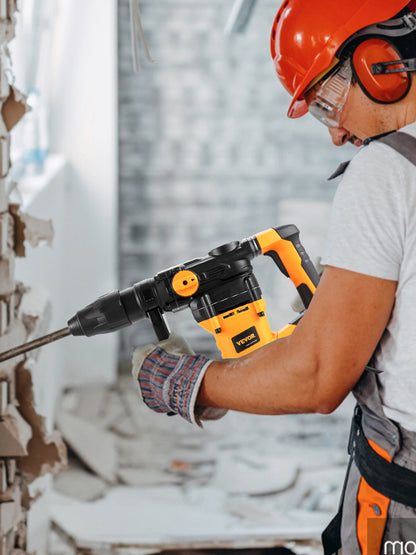 Furadeira de Impacto Rotativa SucceBuy 1600W Perfuração Máxima 42mm 3 Modos Demolição Com Fio Máximo Rompimento de Concreto e Metal Martelo Demolidor