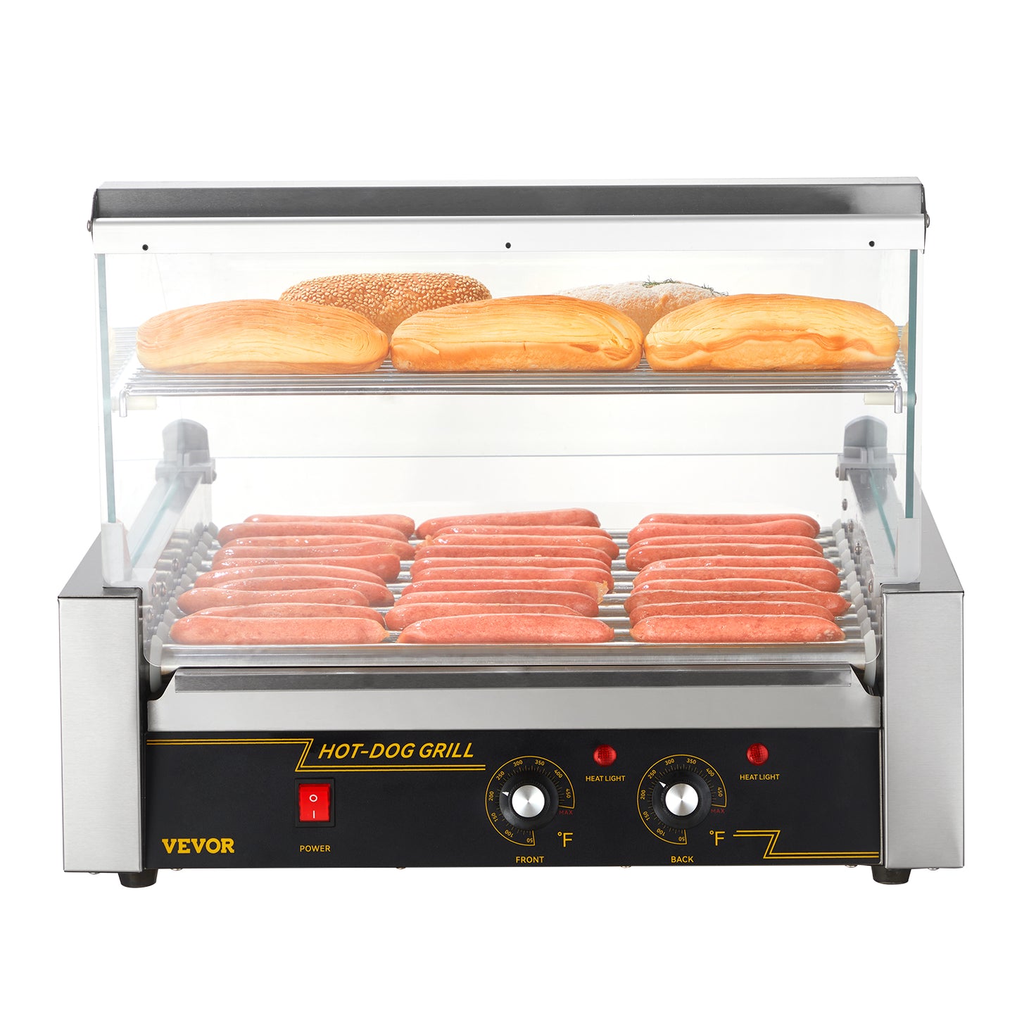 SucceBuy 5/7/11 Hastes de Aço Comercial para Rolar Cachorro-Quente Máquina Elétrica para Fazer Salsicha Churrasqueira para Acampamento Festa Eletrodoméstico
