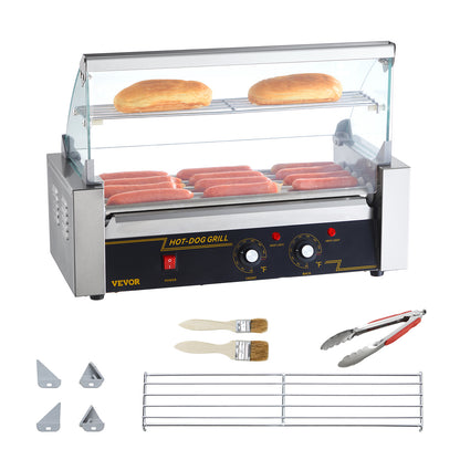 SucceBuy 5/7/11 Hastes de Aço Comercial para Rolar Cachorro-Quente Máquina Elétrica para Fazer Salsicha Churrasqueira para Acampamento Festa Eletrodoméstico