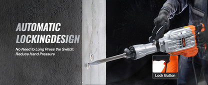 SucceBuy Martelo Demolidor Rompedor 1500W/2200W/3500W Martelo Demolidor de Concreto Pesado Elétrico 2/4 peças Cinzel