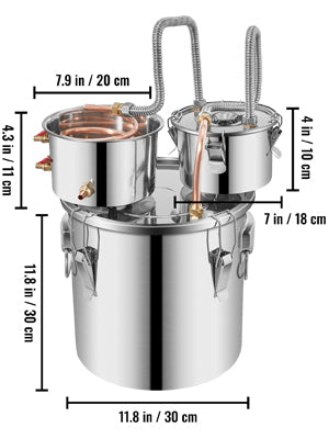 SucceBuy 12L 20L 30L 50L Alcohol Brewing Distiller DIY Moonshine Apparatus Stainless Steel Still Whisky Brandy Home Appliance