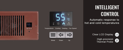 SucceBuy Booster Fan 4x12in Duct Fan 100CFM 10 Adjustable Speeds with LCD Smart Controller for Wall and Floor
