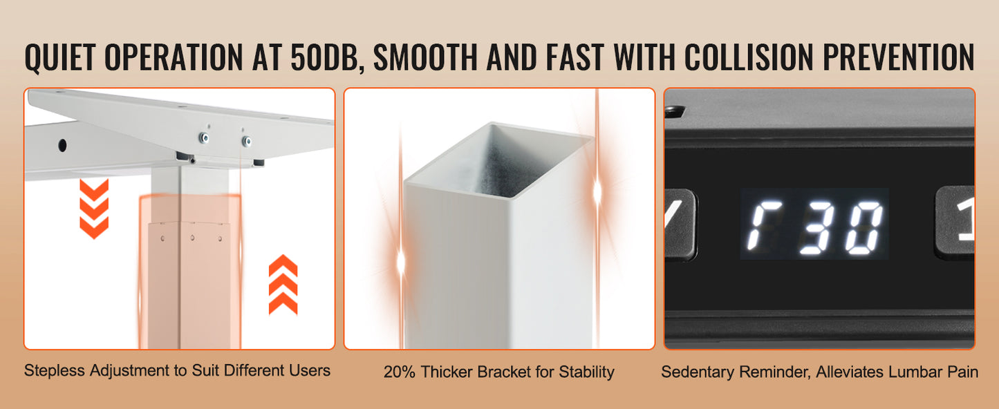 SucceBuy Standing Desk Frame  Electric Stand Up Computer Desk Legs Ergonomic DIY Workstation Base for Home Office Black white