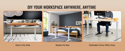 SucceBuy Standing Desk Frame  Electric Stand Up Computer Desk Legs Ergonomic DIY Workstation Base for Home Office Black white