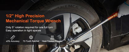 SucceBuy Jogo de Chave de Torque Mecânica de 1/2" 1/4" 3/8" Ferramentas Manuais de Ponteiro de Precisão Chave de Torque Ferramenta de Reparo de Carro para Oficina
