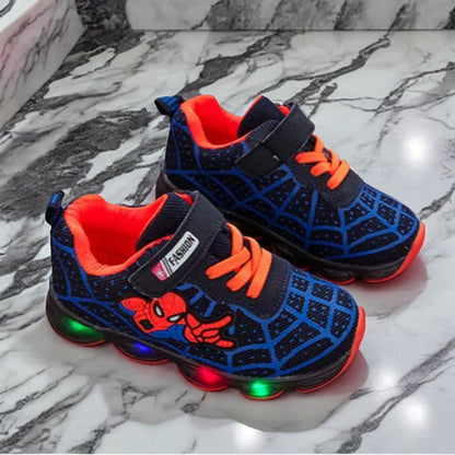 Disney Children Luminous Shoes For Boys Gilrs New LED Lighted Soft Spring Baby Kids Sneakers Infant Tennis Breathable