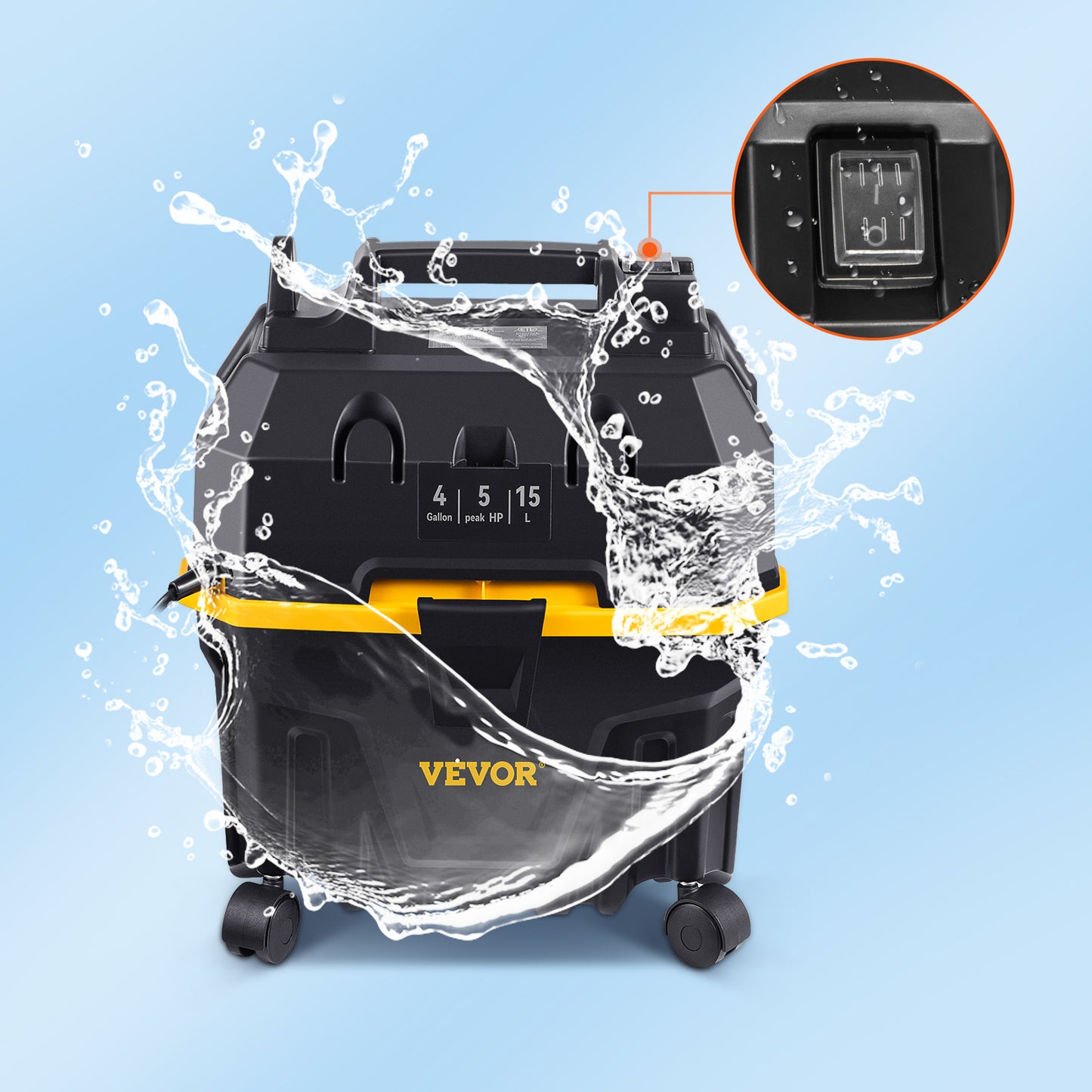 SucceBuy Portable Wet and Dry Vacuum Cleaner 15L For Car & Home Appliance 1200W Power Strong Suction Vacuum Cleaner & Air Blower